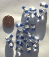 13mm 20 Oval Silver Foil Blue & Clear